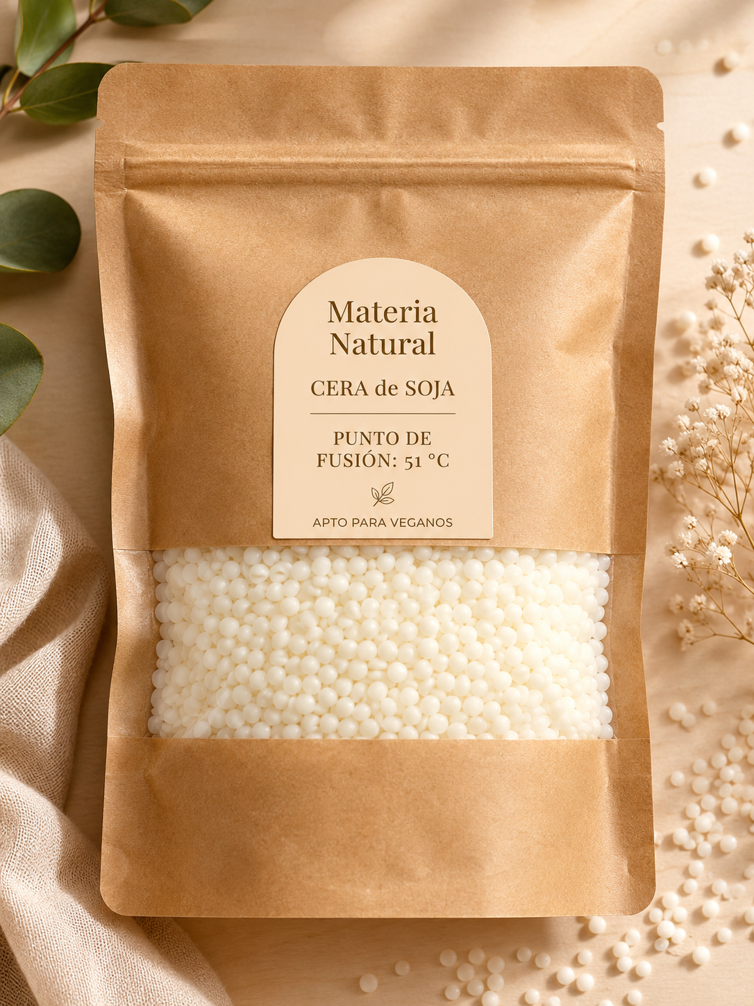 Cera de Soja Natural 500 gr Molde
